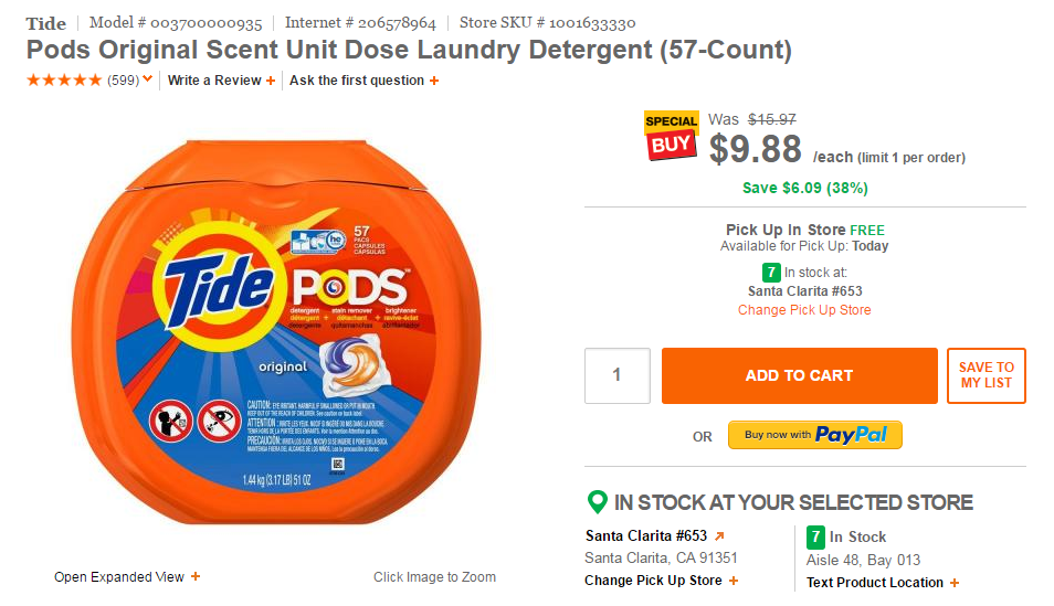 home depot tide pods