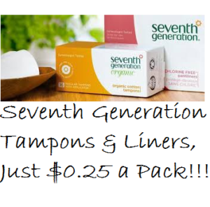 seventh gen tampons liners