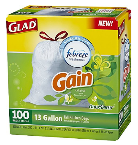 gain trash bags 100ct