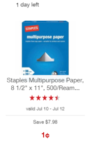 staples penny paper no coupon