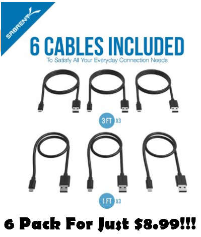 micro usb cables 6pk