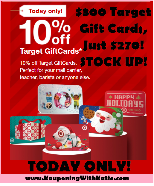 RUN!!!! Buy A $100 Target Gift Card For $90 With This ONE DAY, 10% Off ...