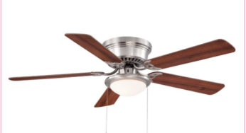 52″ Hugger Brushed Nickel Ceiling Fan, Just $39.97!!!
