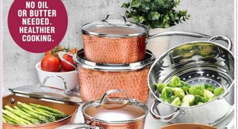 $87.31 Beautiful, Highly Rated 10-Piece Nonstick Gotham Steel Hammered Copper Cookware Set (Reg $360)!!!