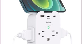 8-in-1 Wall Outlet Surge Protector (+3 USB’s & Device Ledge!), Just $8.99 With New Amazon Sale!!!