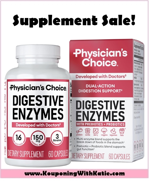 HOT Sale On $24 Physician’s Choice Digestive Enzymes Supplement For Just $8.97 (50,000 Purchased Last Month)!!!