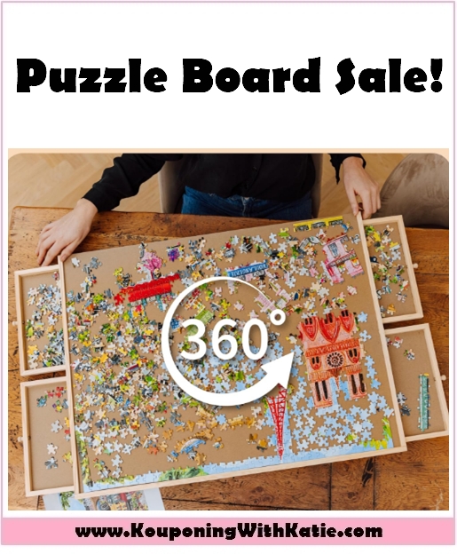 1000 Piece Rotating Puzzle Board with Drawers and Cover, Just $32.84 (Reg $50)!!!
